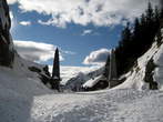 Koca na Ljubelju Mountain Hut - View of the former border crossing from Austria side Koca na Ljubelju Mountain Hut - View of the former border crossing from Austria side