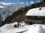Koca na Ljubelju Mountain Hut - Koca na Ljubelju Mountain Hut with mountain Begunjscica back Koca na Ljubelju Mountain Hut - Koca na Ljubelju Mountain Hut with mountain Begunjscica back