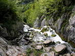 Source of the River Soca - View of Soca above waterfall 