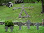 Dorf Soca -  Militärfriedhof fiel in den Ersten Weltkrieg