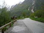 Big Troughs of the Soca - Turning for Lepena and parking place near the road for visit lower part of Big Troughs of the Soca 