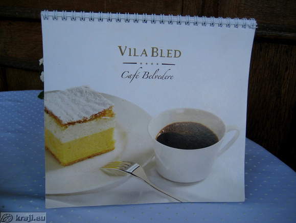 Meni Vila Bled - Cafe Belvedere
