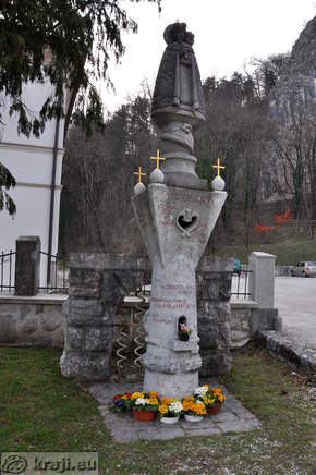 The statue of Mary from 1933-34, made according to plans drawn up by the architect Joze Plecnik
