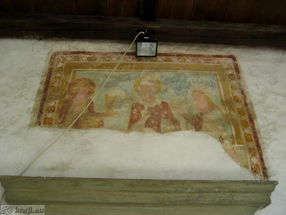 Fresco above entrance into Church of St. Catherine