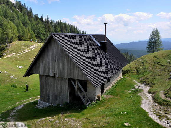 Building below Blejska koca Mountain Hut
