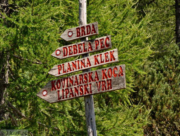Walking Trail: Blejska koca na Lipanci Mountain Hut - Debela pec