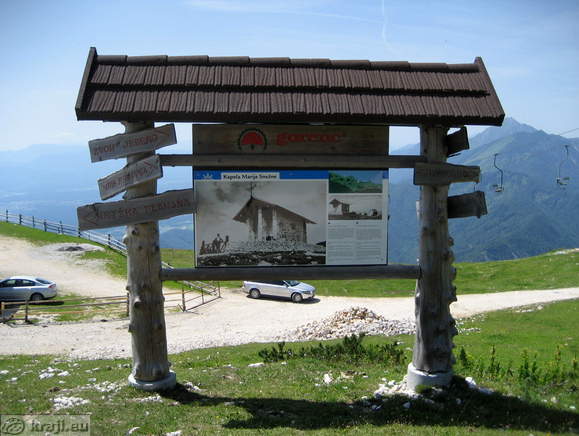 Informativna tabla za Kapelo Marije Snežne