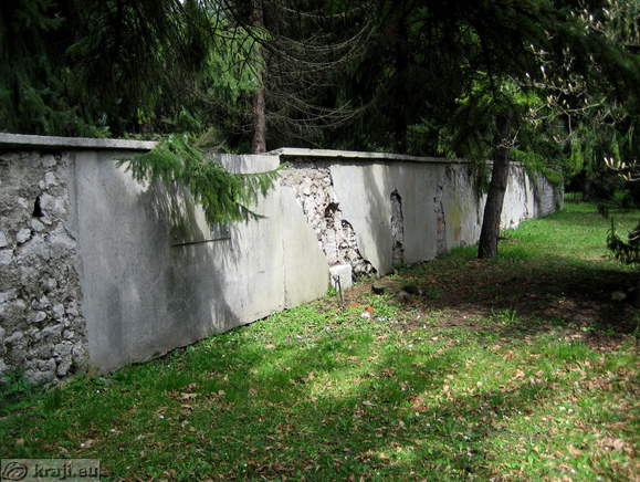 Remain of former cemetary wall