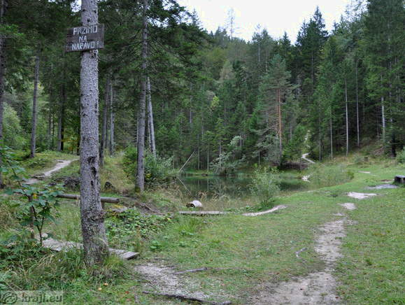 Hidden Lake Kreda in the starting part of the Vrata Valley