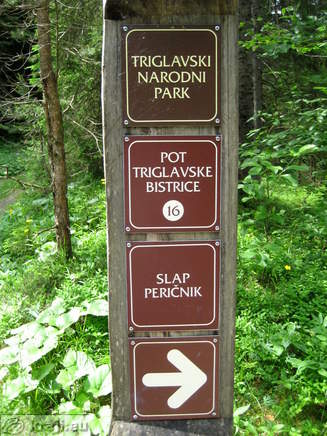 Turning for Pericnik Waterfall