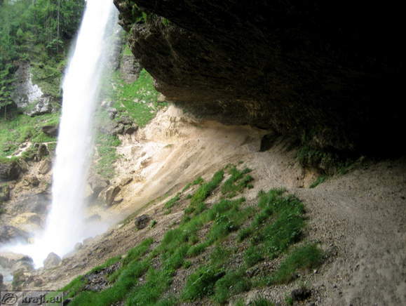 Passage under the fall