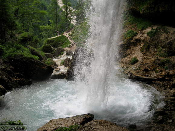 Pool with a shower of Pericnik Fall