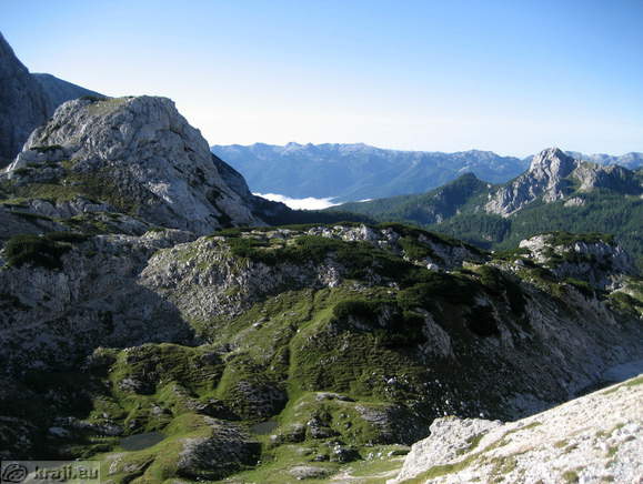 Path to the Vodnikov dom Mountain Hut and Spodnje bohinjske gore