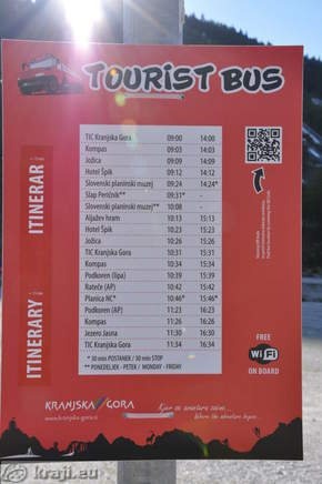 Kranjska Gora - Tourist Bus - Itinerary