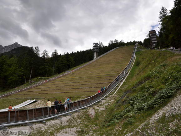 Path on the right side of the ski jumping hill