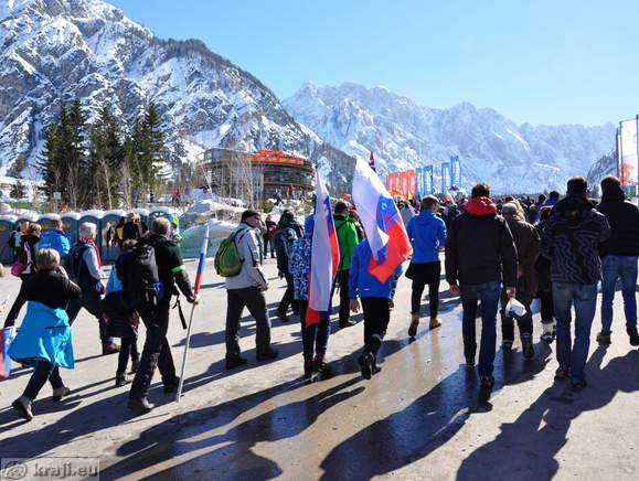 Arrival of visitors in Planica