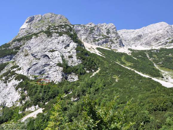 Lokacija bunkerja pod stenami Mojstrovke