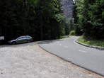 Mihov dom Mountain Hut - Road to Vrsic by the parking area near Mihov dom Mountain Hut 