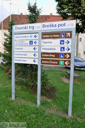 Direction signs in Preddvor