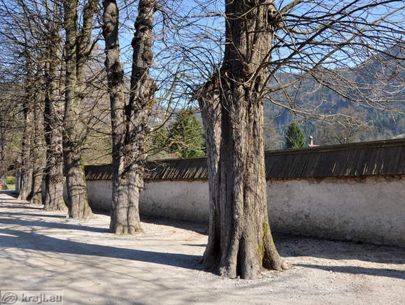 Zid med vrtom in promenado proti parku