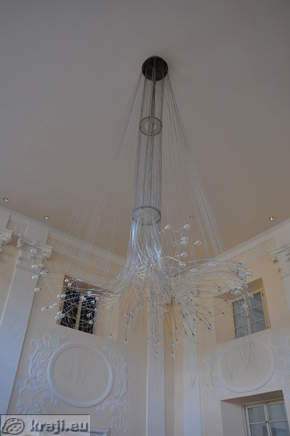 Chandelier in baroque hall