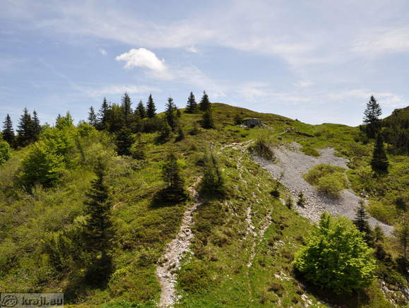 Soriska planina - Höhenweg: Mozic-parkplatz