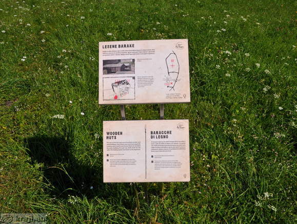 Archaeological Park Ad Pirum <br> Information board - Wooden huts