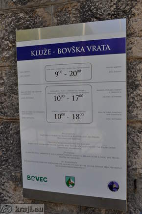 Kluže - Odpiralni čas