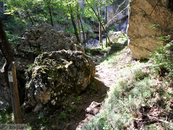 Prihod do bazena na potoku Gorejca