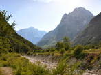 Koritnica Brook - Riverbed of the Koritnica Brook and Jerebica summit in the background 