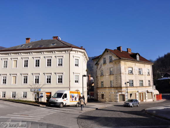 View of the west side of Town Square in Rozna and Kosovelova Street direction