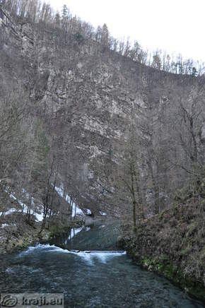 Jezernica in Divje jezero s steno v ozadju
