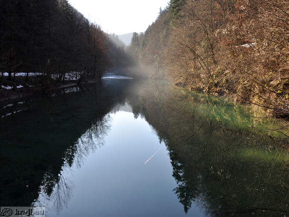 Idrijca pri jezu pri Kobili