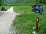 Footbridge over Soca near Kobarid - View back on the way to the footbridge, Kozjak Waterfall ... 