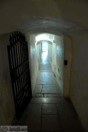 View from the Crypt of the Bourbons to the entrance