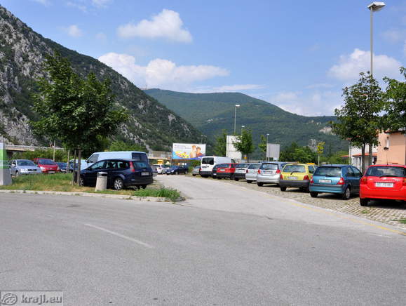 Parking area near bridge