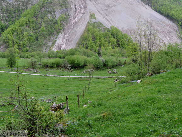 View back on the main road in the Tolminka River Valley