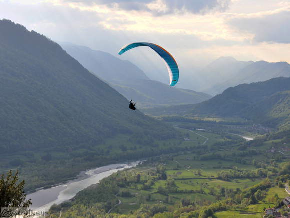 Parachutist and the Soca River