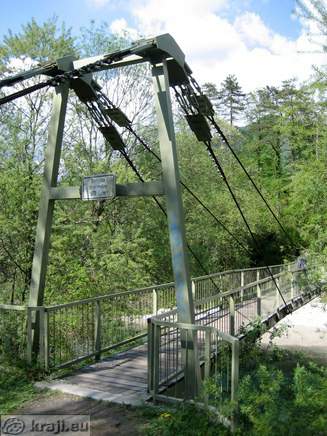 Hanging bridge above Tolminka