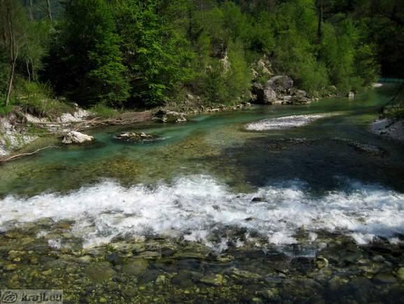 View of Tolminka to the confluence
