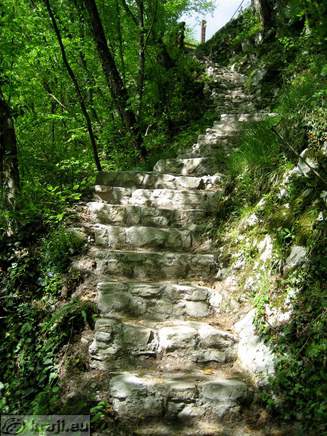 Stairs that leads to the road Zatolmin - Cadrg