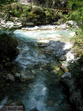 Tolmin Flußbett  - Zusammenfluss Tolminka und Zadlascica