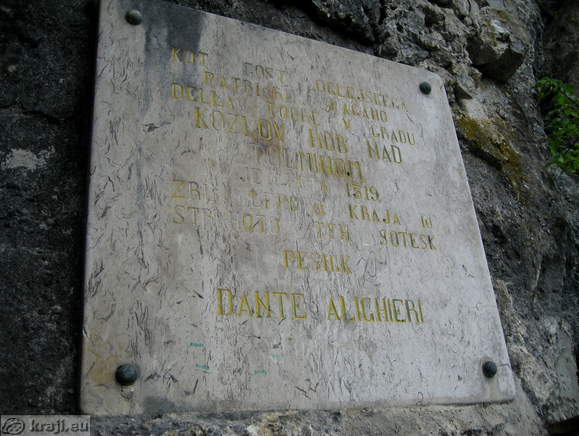 Memorial plate for Dante Alighieri