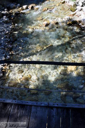 The Soca River from the hanging bridge