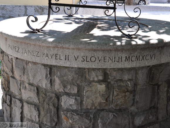 Inscription Pope John Paul II in Slovenia 1996