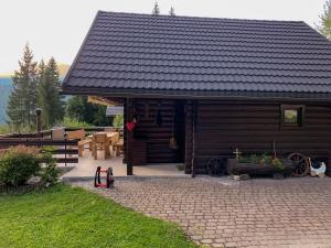 Dwarfs cabin overlooking Julian Alps near Bled 