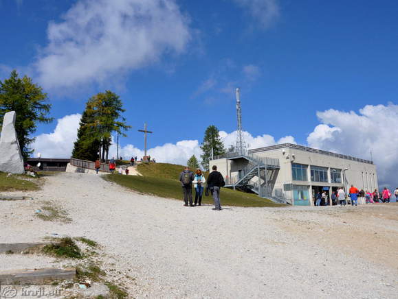 Cross near the upper station of the cable car to Mount Lussari