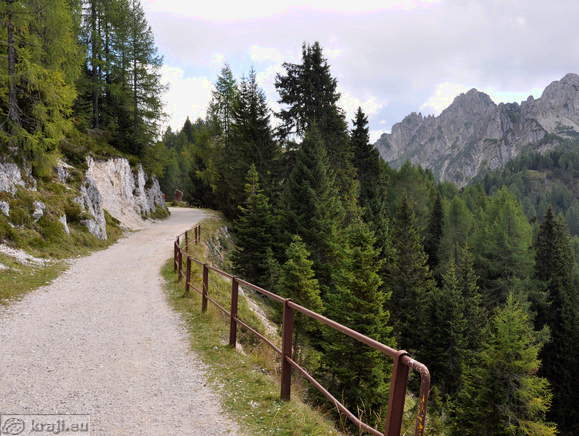 Road from the monument to the west part of the village on Sanctuary of Mount Lussari
