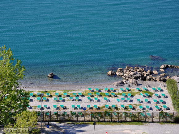 Beach with deckchairs
