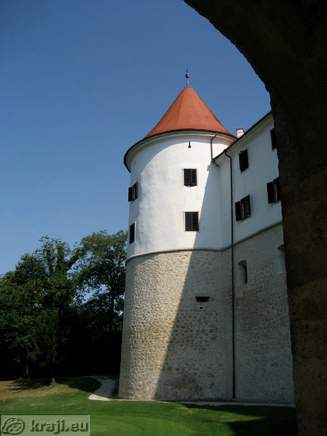 View of the west tower from the place below bridge